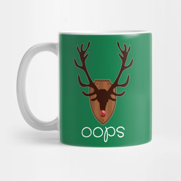 Oops Red Nose Reindeer Trophy Funny Christmas Parody by jplanet